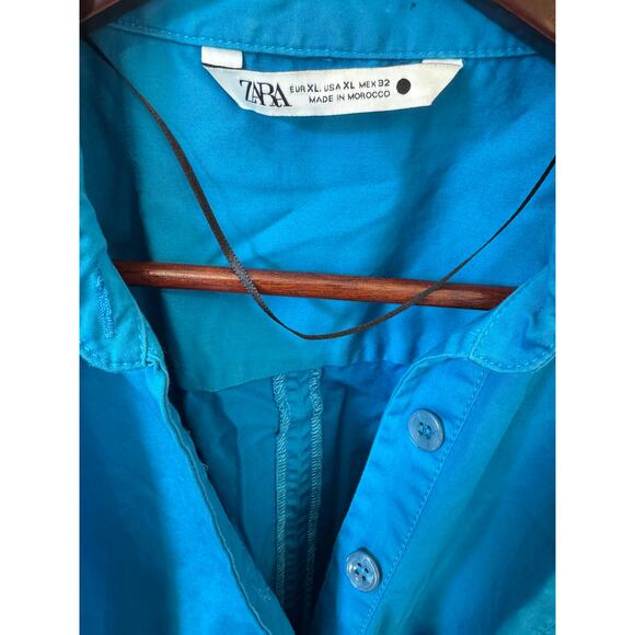 ZARA Blue Button-Down Mini Shirt Dress
Sz XL Long Sleeve Collar Blogger Favorite - Picture 2 of 10